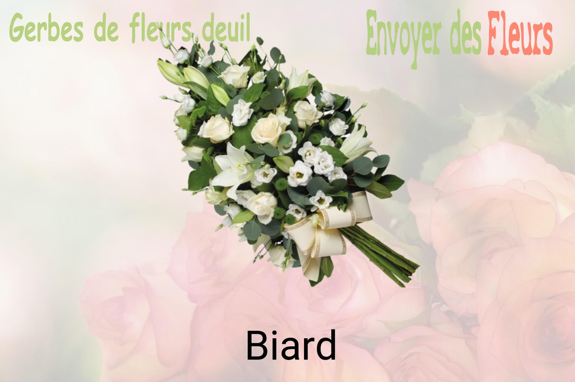 Gerbe de fleurs de deuil livrée à Biard